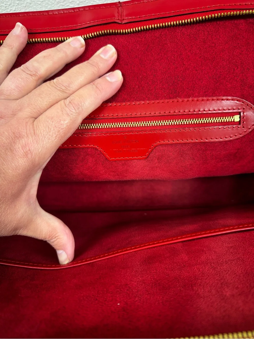 Louis Vuitton Vintage Lussac Red Epi Leather Shoulder Bag